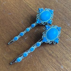 Metallic Rhinestones Hair Clips